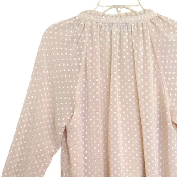 Diane Von Furstenberg Swiss dot cream long sleeved blouse - Picture 8 of 13